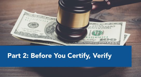 Part 2: Before You Certify, Verify